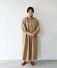 muuc 〈多彩な着方が叶う〉〈衿立て＆衿折り〉〈遠州織物の工場で織られた上質なコットン生地〉リボン紐付き多様衿 シャツワンピース