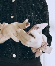 Maison de FLEUR ビッグリボンファーグローブ