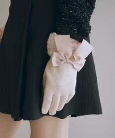 Maison de FLEUR ビッグリボンファーグローブ