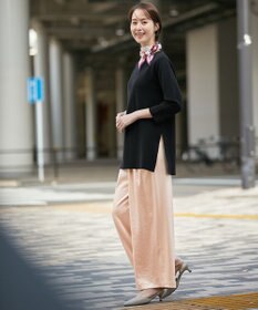 自由区 L 【洗える】チンツサテンタンブラー ワイドパンツ