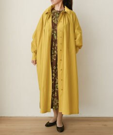 muuc 〈多彩な着方が叶う〉〈衿立て＆衿折り〉〈遠州織物の工場で織られた上質なコットン生地〉リボン紐付き多様衿 シャツワンピース