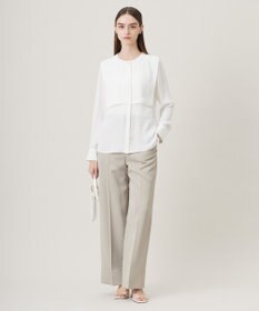 ICB L 【CLASSY.1月号掲載・2WAY・洗える】 クリアサテン ワイドストレートパンツ