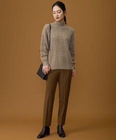 自由区 L 【19号サイズまで展開】TRギャバ裏起毛テーパード パンツ