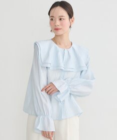 earth music&ecology ２ＷＡＹスクエアラッフルカラーブラウス