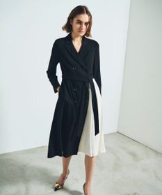 GRACE CONTINENTAL ウールタッチバイカラードレス