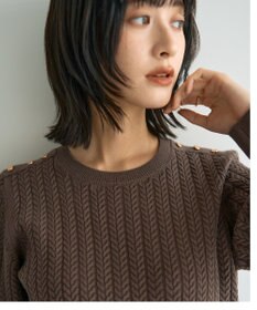 YECCA VECCA 金釦ミニケーブルニット