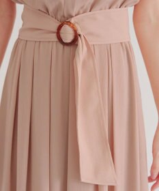 Tiaclasse 【洗える】花びらスリーブベルト付きワンピース