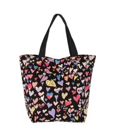 tsumori chisato CARRY コットンハート プリント ハンドバッグ トートバッグ Mサイズ