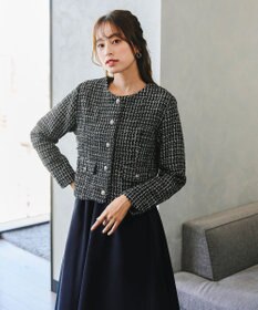 Tiaclasse 【洗える】ツイードノーカラージャレロ