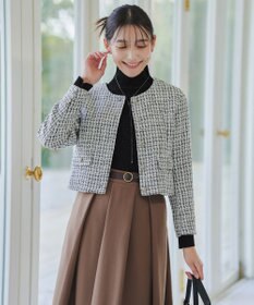 Tiaclasse 【洗える】ツイードノーカラージャレロ