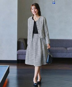 Tiaclasse 【洗える】ツイードノーカラージャレロ