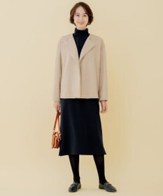自由区 【WEB限定】ブラッシュドビーバー ショート丈ノーカラーコート