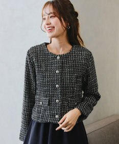 Tiaclasse 【洗える】ツイードノーカラージャレロ