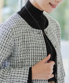 Tiaclasse 【洗える】ツイードノーカラージャレロ