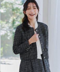 Tiaclasse 【洗える】ツイードノーカラージャレロ