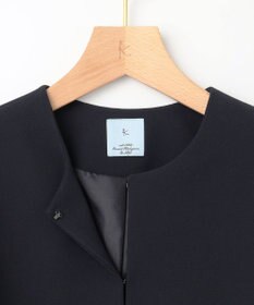 組曲 L 【WEB限定・KUMIKYOKU NAVY】コンフォータブルドレープ ノーカラージャケット