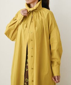 muuc 〈多彩な着方が叶う〉〈衿立て＆衿折り〉〈遠州織物の工場で織られた上質なコットン生地〉リボン紐付き多様衿 シャツワンピース