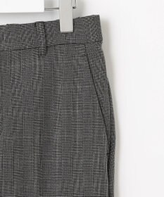 自由区 【撥水加工・洗える】TRギャバ裏起毛チェック柄テーパード パンツ