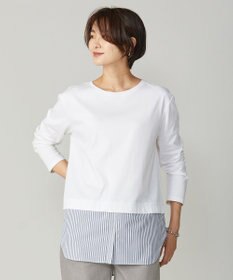 J.PRESS LADIES 【接触冷感・UVケア】レイヤードジャージー カットソー
