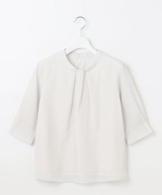 J.PRESS LADIES L シャドーストライプ ボウタイ風 カットソー