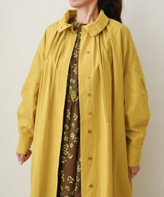 muuc 〈多彩な着方が叶う〉〈衿立て＆衿折り〉〈遠州織物の工場で織られた上質なコットン生地〉リボン紐付き多様衿 シャツワンピース