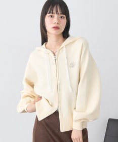 earth music&ecology レースコードダブルジップニットパーカー