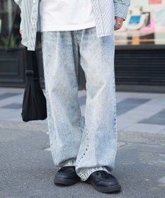 WEGO スケーターズ　タックワイドデニムパンツ