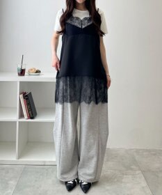 WEGO レース切替サテンキャミ