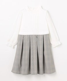 組曲 KIDS  【110-140㎝】 チェックワンピース＆ドビージャケットセット