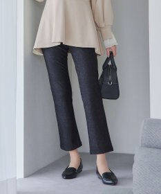 Tiaclasse L 【日本製】メランジプリント裏起毛スリムパンツ