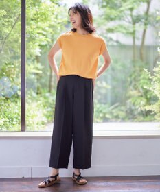 ANY 【洗濯機可能/ウエストゴム】美脚２タック ワイドパンツ