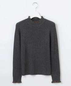 Feroux シアーフリル・ハイネックリブプルオーバー