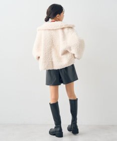 earth music&ecology リバーシブルフェイクムートンショートブルゾン