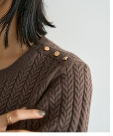 YECCA VECCA 金釦ミニケーブルニット