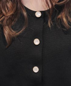 Tiaclasse L 【洗える】スポンジニットパールボタンカーディガン