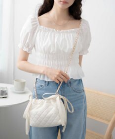 WEGO サイドリボンキルティングショルダー