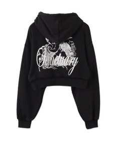 WEGO エンジェルプリントショートプルパーカー