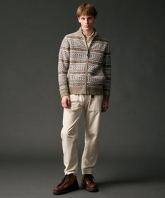 JOSEPH ABBOUD MOUNTAIN 【軽量/ソフト】ラム×モールジャカード ニットブルゾン