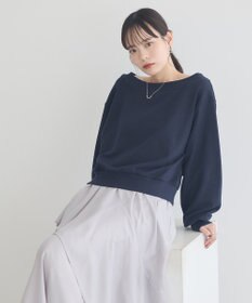 earth music&ecology ショート丈ワンポイント刺繍オフショルスウェット