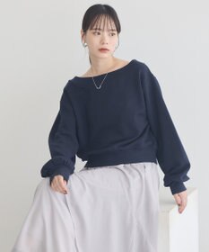 earth music&ecology ショート丈ワンポイント刺繍オフショルスウェット