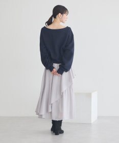 earth music&ecology ショート丈ワンポイント刺繍オフショルスウェット