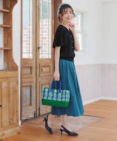 Tiaclasse 【軽撥水・汚れ防止】ランダムタックロングスカート