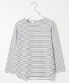 J.PRESS LADIES ベーシックジャージーシャツテール ボーダー カットソー