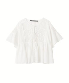 YECCA VECCA 刺繍レースブラウス