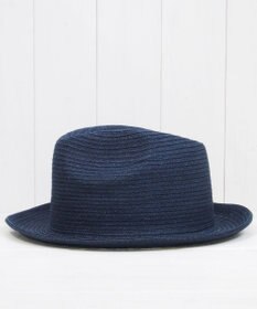 石田製帽 【UNISEX】インディゴ染め和紙ブレード 中折れ ソフトハット