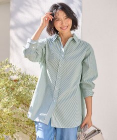 ANY 【洗濯機可能/接触冷感/UVケア】カラーストライプシャツ