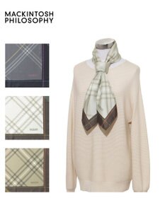 MOONBAT MACKINTOSH PHILOSOPHY(マッキントッシュ フィロソフィー）シルクスカーフ チェック 88×88㎝ 日本製