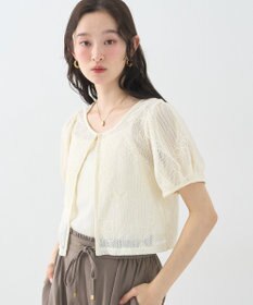 earth music&ecology フラワーコード刺繍カーディガン