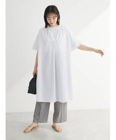 Green Parks 綿麻混スキッパーミニワンピース