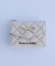 Maison de FLEUR リボンビジューキルティングウォレット